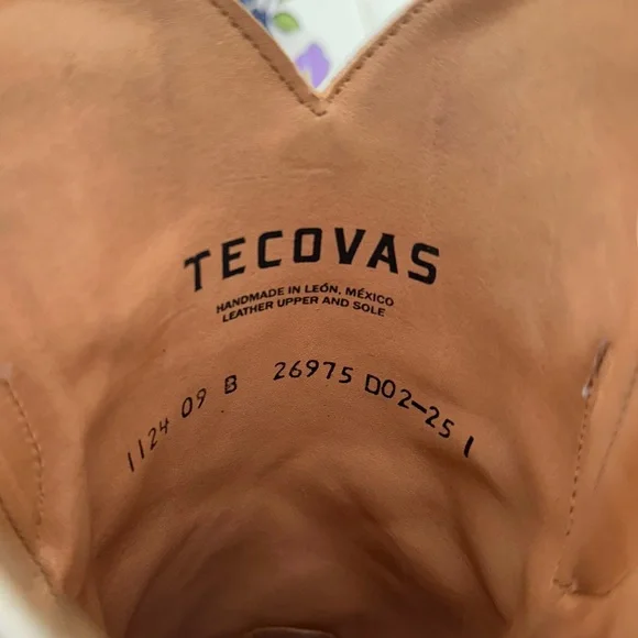 Tecovas The Sadie Meadow Bone Cowboy Boots Size 9 Floral Cream Western Bride - Picture 13 of 15